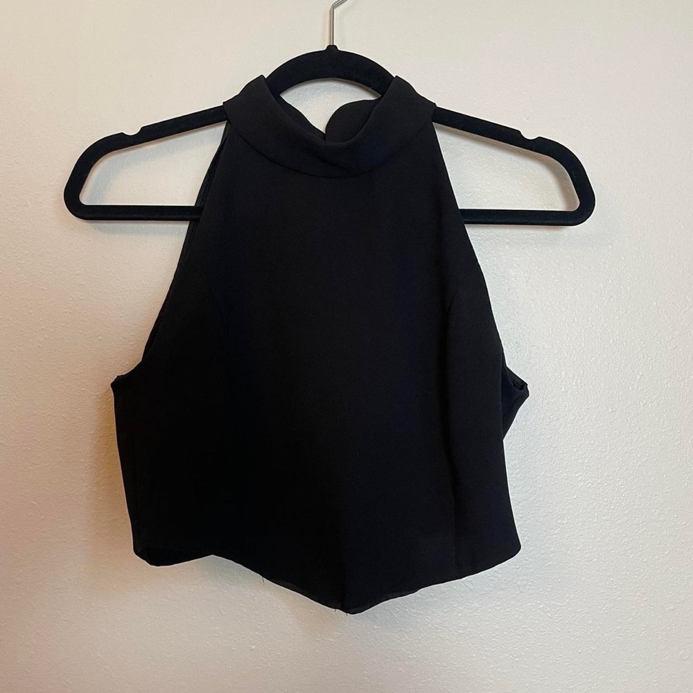 Zara high neck black crop top🖤